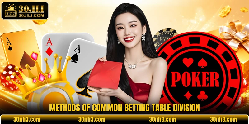 Methods of common betting table division Methods of common betting table division