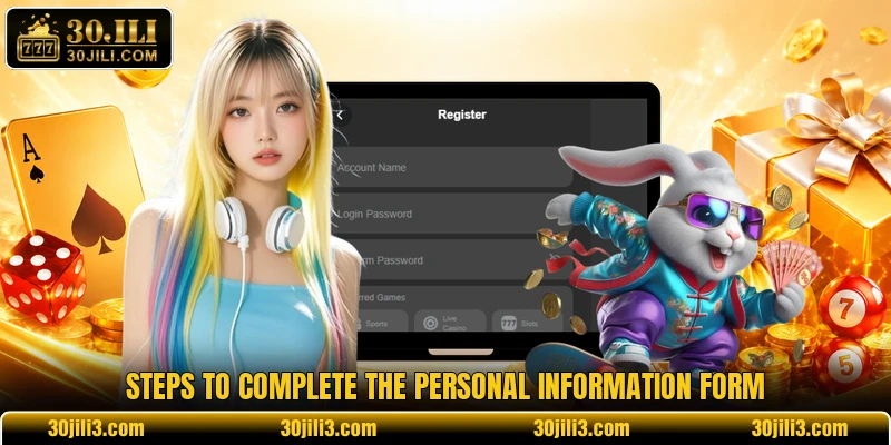Steps to complete the personal information form