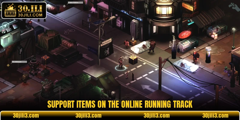 Support items on the online running track