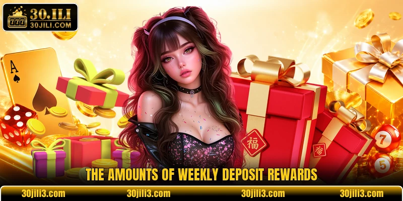 The amounts of weekly deposit rewards