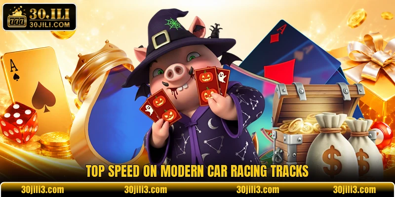 Top speed on modern car racing tracks